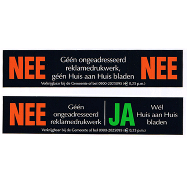 Makkelijk te begrijpen activering Clam Gratis Ja-Nee sticker voor op je brievenbus - Gratis.nl