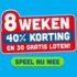 Gratis 30 Lucky Day loten en 40% korting